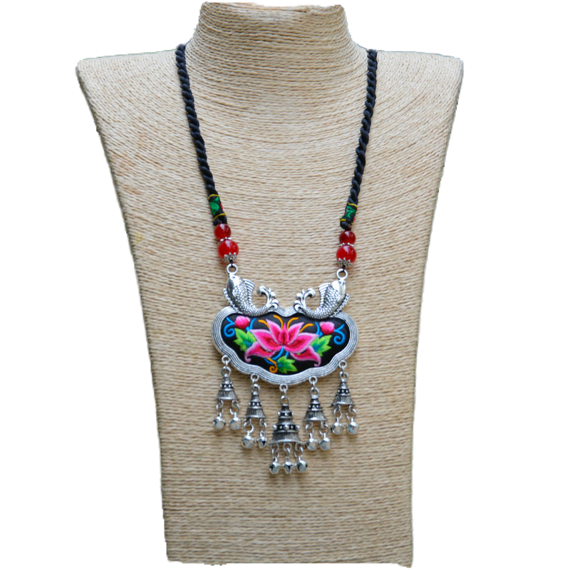 云南民族风新款老绣苗银长款毛衣链手工蜡绳民族服装配饰演出配饰,饰品/流行首饰/时尚饰品新,项链,淘宝优惠券,粉丝福利购,淘宝优惠卷