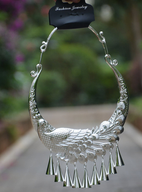 中国民族风特色少数民族彝族景颇族苗族儿童项圈项链舞蹈演出配饰