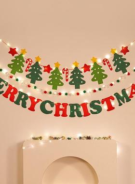 圣诞节christms装饰品拉花挂件拍照背景墙氛围场景布a置拉旗挂饰