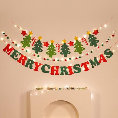 圣诞节christms装饰品拉花挂件拍照背景墙氛围场景布a置拉旗挂饰