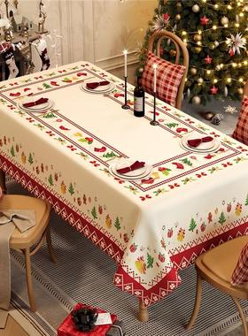 圣诞桌布防水防油氛围圣诞节拍照餐桌茶几装饰Christms拍a照布置