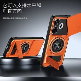 推拉窗小米红米TURBO3防摔手机壳Redmiturbo3吸无线充POCOF6多功能24069RA21C指环横竖隐形支架镜头保护壳