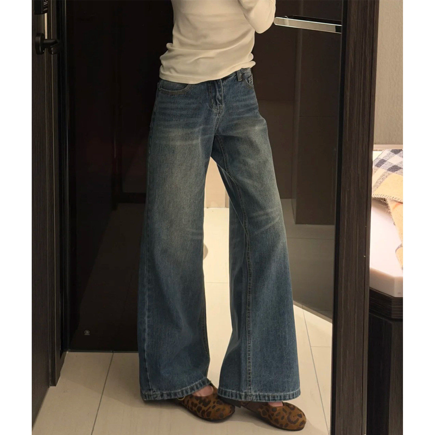 美式复古牛仔裤女2026新款大码胖mm巨好看裤子梨型身材直筒阔腿裤