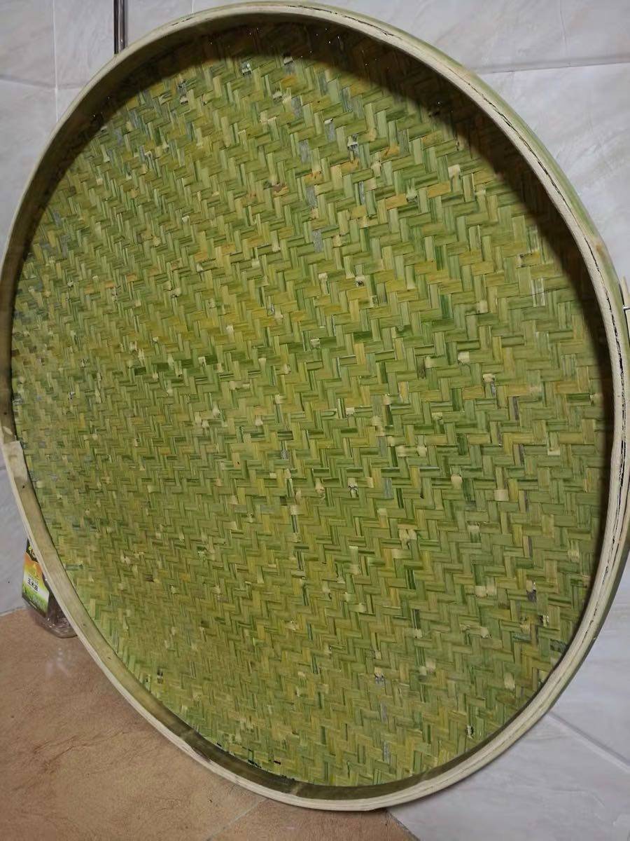 竹筛子竹编簸箕手工竹篾晾晒茶叶
