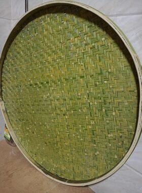 竹筛子竹编簸箕手工竹篾晾晒茶叶