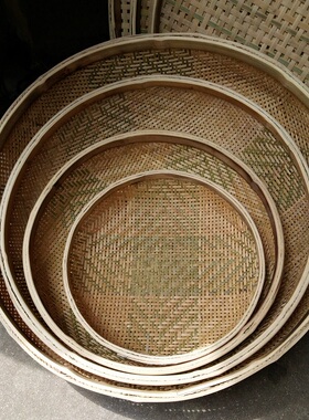 手工竹制品竹编篾凹底粉末筛产品