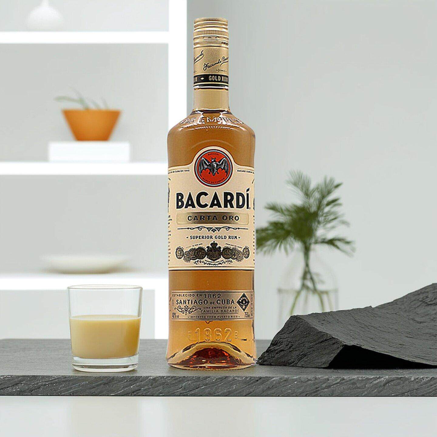 百加得金朗姆酒Bacardi750ml原装进口洋酒烘培基酒鸡尾酒行货