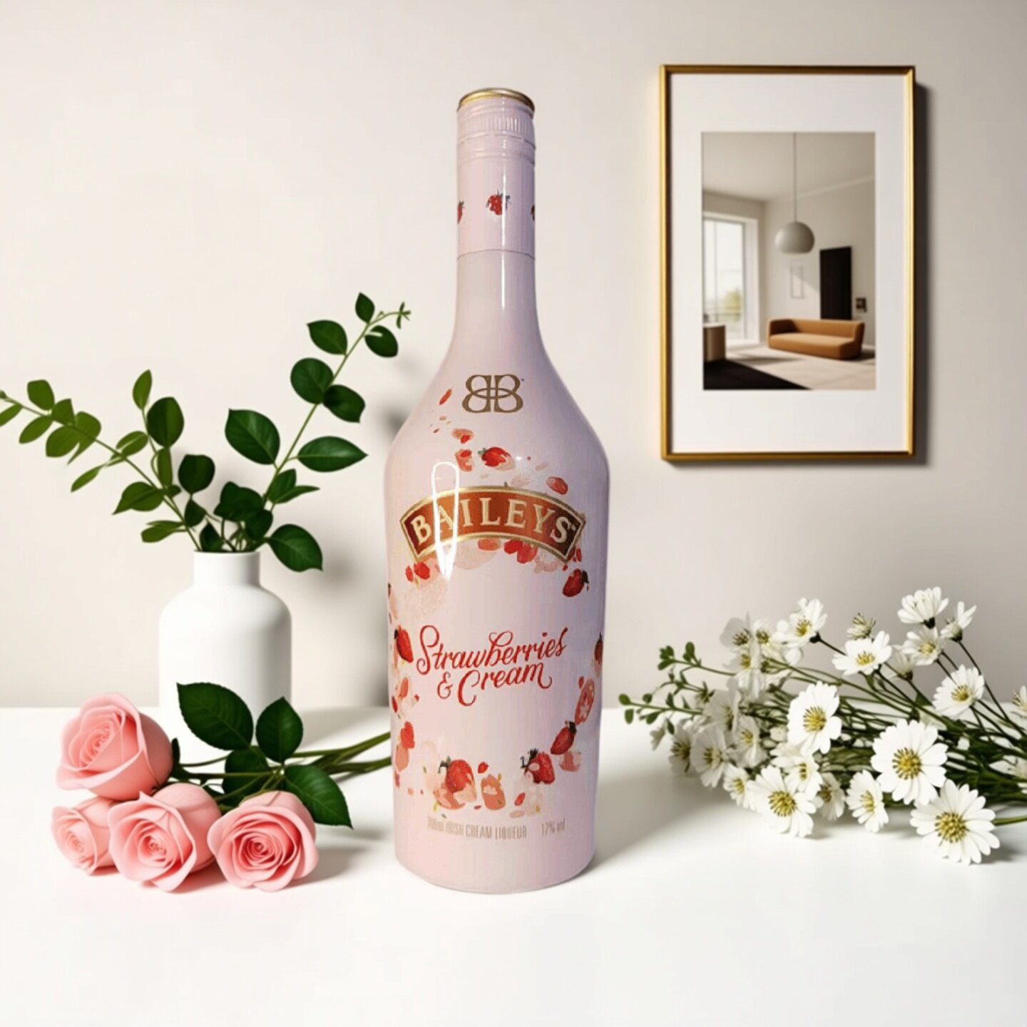 百利甜酒草莓味奶油利口酒爱尔兰进口洋酒女士微醺甜酒Baileys