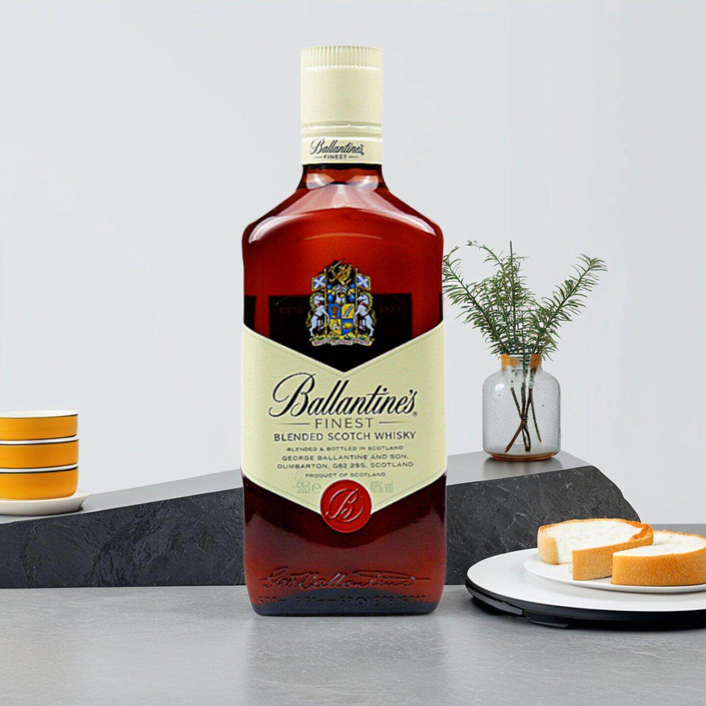百龄坛特醇苏格兰威士忌谷物酒Ballantines500ml英国瓶装进口洋酒