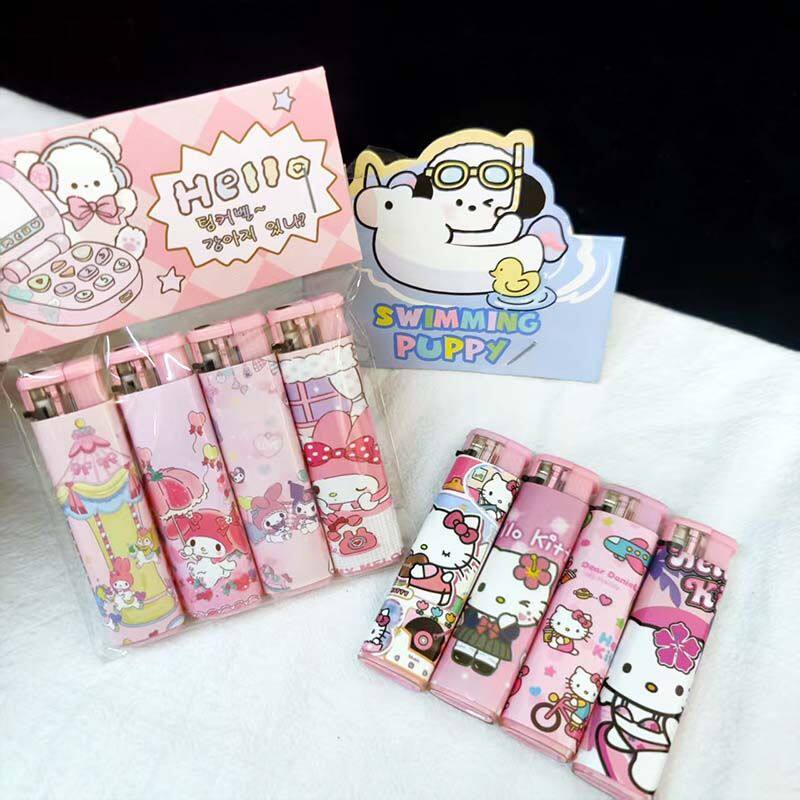 hellokitty凯蒂猫防风打火机创意个性包纸高颜值卡通粉色火焰礼物