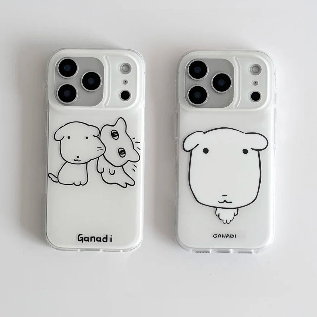 韩系可爱ganadi狗适用苹果17promax手机壳13情侣iPhone16简约15plus小众12/14趣味11华为p