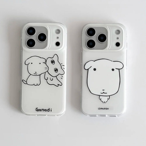 韩系可爱ganadi狗适用苹果17promax手机壳13情侣iPhone16简约15plus小众12/14趣味11华为p70荣耀vivo小米OPPO