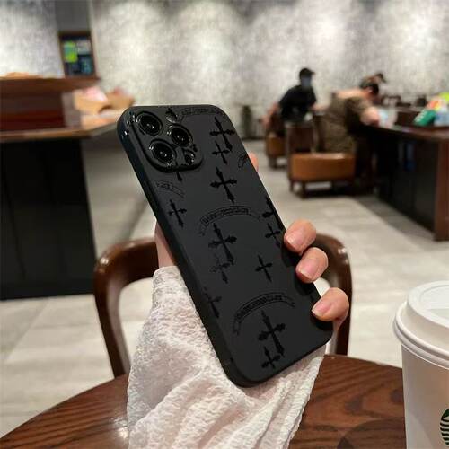 潮牌十字架适用苹果16promax手机壳iPhone17黑元素14/15新款13个性11简约12软华为p70荣耀90vivo小米红米OPPO