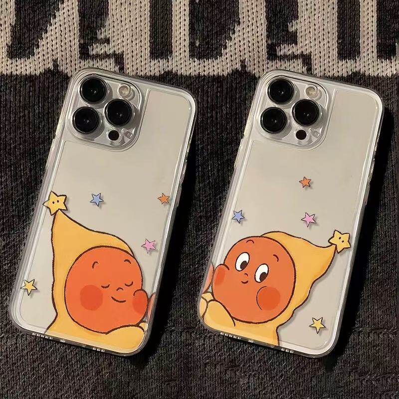 贴贴星星人适用苹果17promax情侣手机壳iPhone16可爱15plus简约14透明12/13创意华为p70荣耀vivo小米红米OPPO