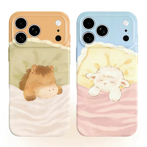 治愈睡梦小马适用苹果17promax手机壳14情侣iPhone16可爱15小众13菲林11/12华为p70荣耀90vivo小米红米OPPO