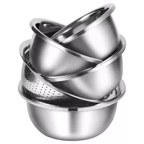 [5 -Piece Set] Дома таза из нержавеющей стали и домашние бои и бассейн кухня амуй рисовые горшки для яиц.