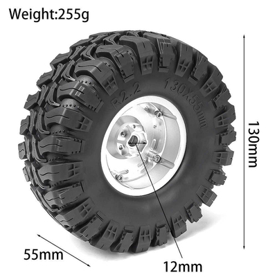 LJF 1/8攀爬车2.2寸黑泥轮毂战靴轮胎130*55mm CROSSRC向西易控