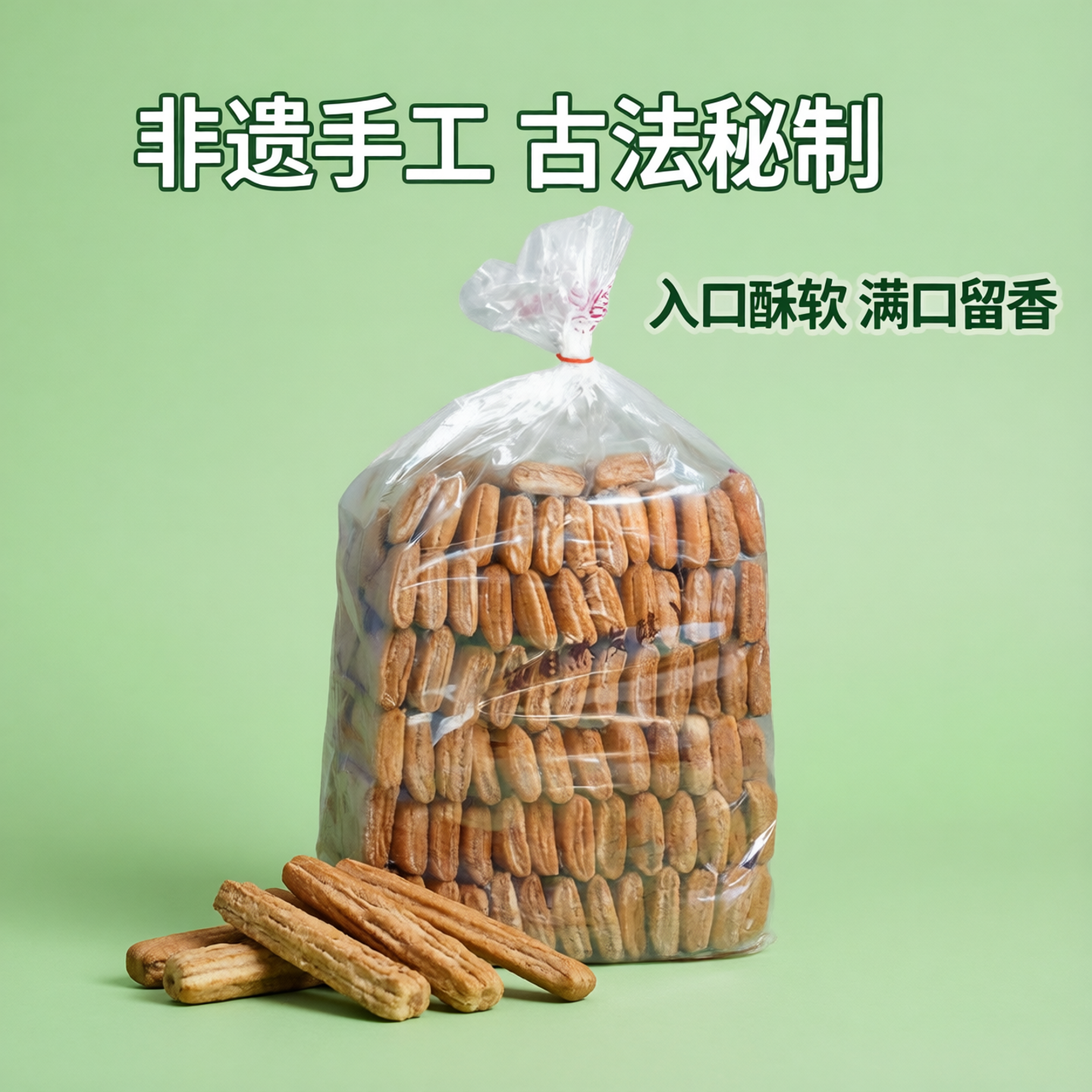 海安无芝麻长条老酵脆饼南通特产薄饼干点心茶泡散装早点午茶零食