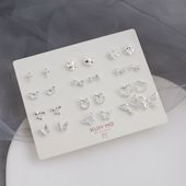 2025新款 超值小巧素银蝴蝶耳饰 银针耳钉学生百搭简约夏天耳环套装