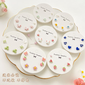 养耳洞不过敏全生物陶瓷耳钉女套装 甜美可爱耳饰睡觉免摘瓷针耳环