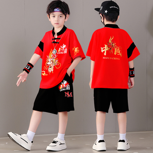 儿童男孩衣服中国风 男童夏装 套装 2025新款 酷帅潮帅气时髦运动夏季