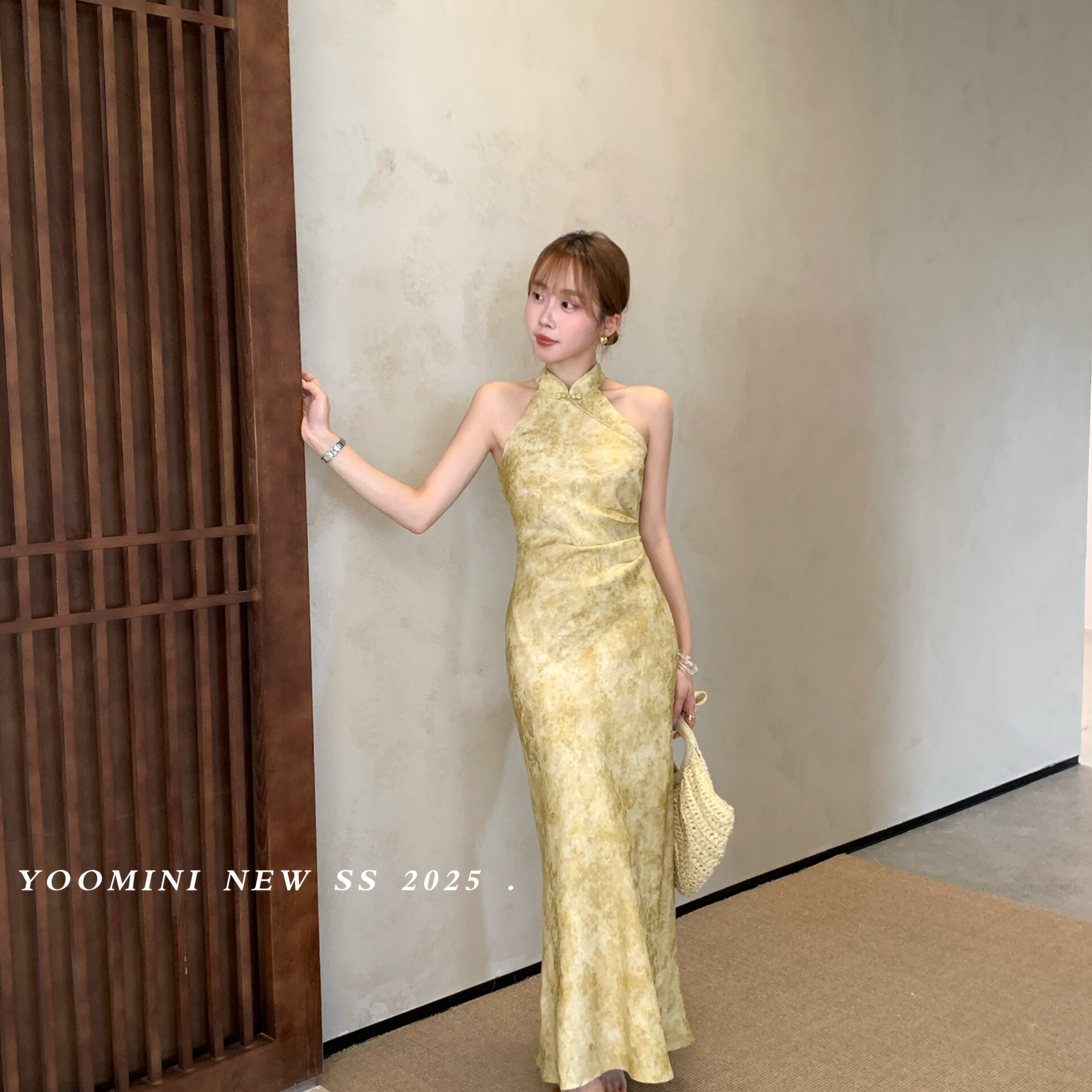 YOOMINI-袍H型收腰国风叙事感2025夏新款气质长裙连衣裙M16542-SW