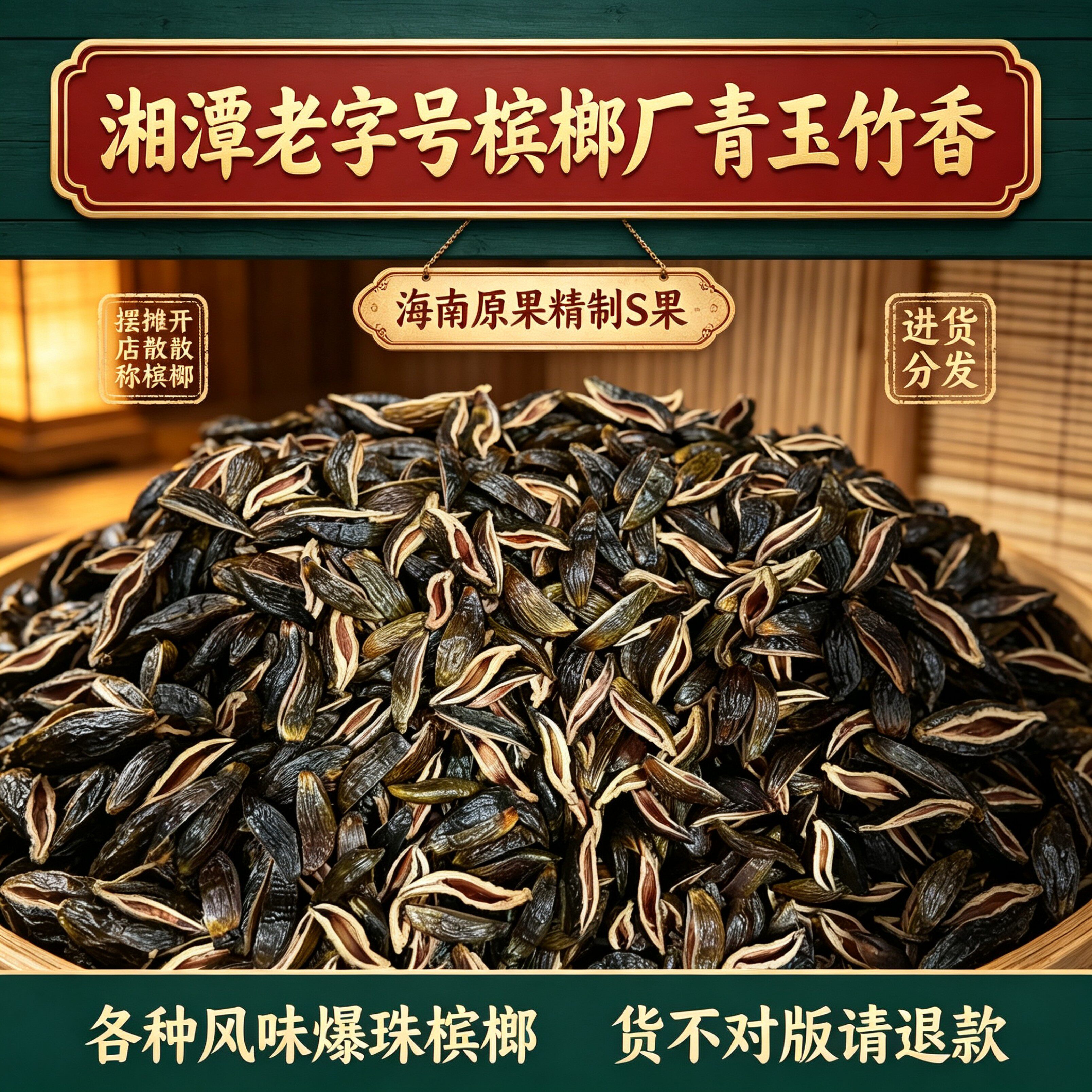 湘潭特产槟榔散称槟榔S型荷叶型各种风味爆珠齐全新鲜地摊进货进