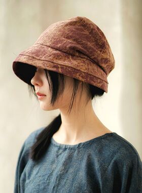 MING 乌梅子酱 l 苎麻棉扎染洗旧文艺遮阳松弛修脸春夏盆帽渔夫帽
