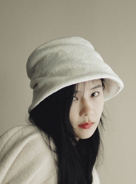 MING 玫瑰人生 l 升级螺旋形羊毛混纺修脸渔夫帽秋冬调节折叠盆帽