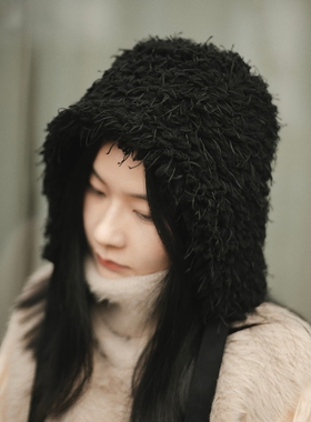MING 无聊得炸毛 l 流苏毛绒飘带帽兜双面可戴秋冬套头帽造型神器