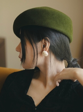 MING 贝壳兔 l 捷克兔毛百搭休闲画家贝雷帽秋冬毡呢圆顶女士礼帽