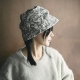 灰色提花春秋百搭梦幻螺旋渔夫帽折叠显脸小盆帽 MING 雾玲珑