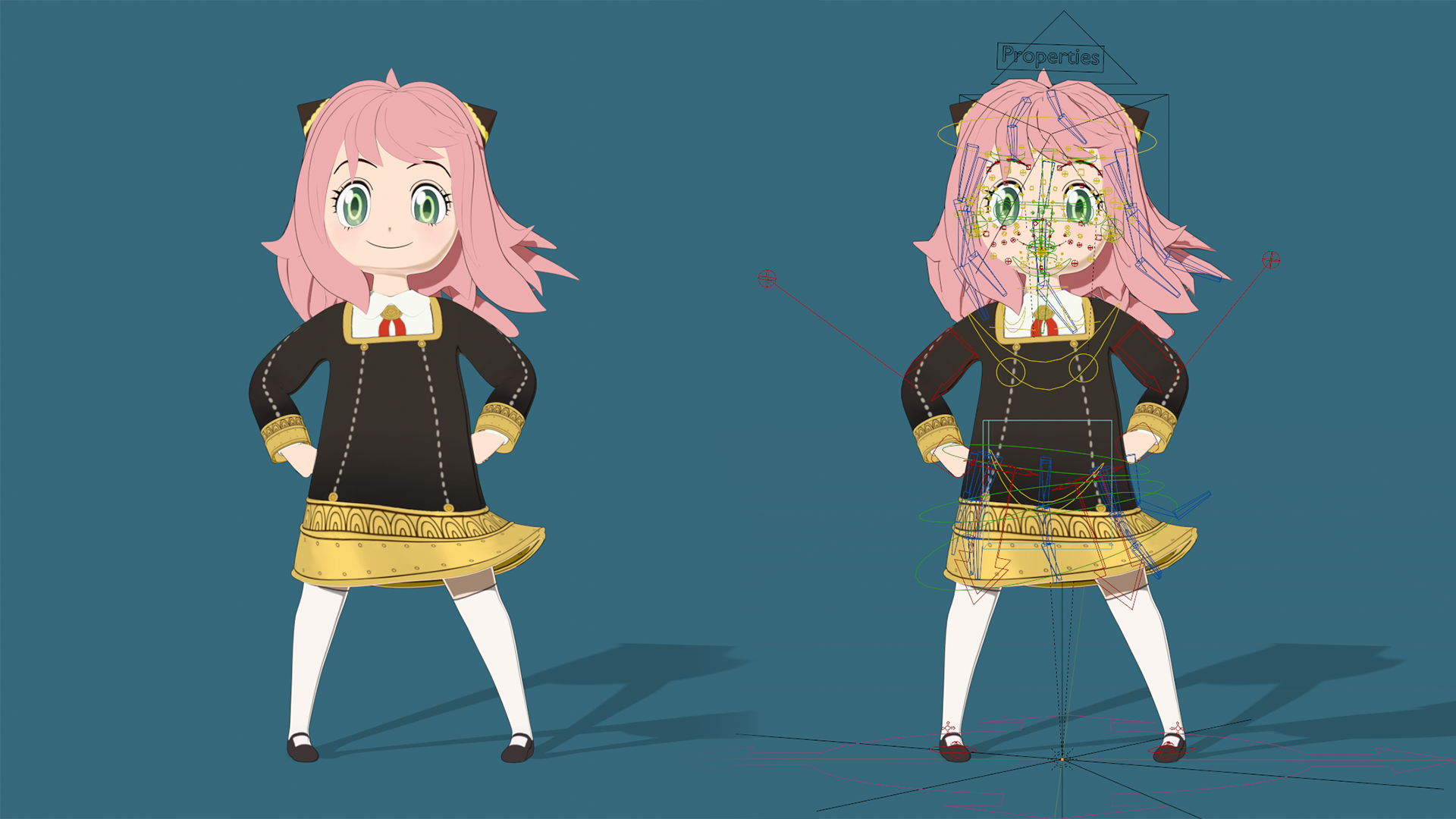 阿尼亚角色绑定anya forger blender3d模型动画