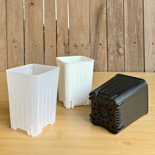 【口径8cm】加高加厚多肉方盆小白方小黑方盆多肉叶插盆栽透气盆