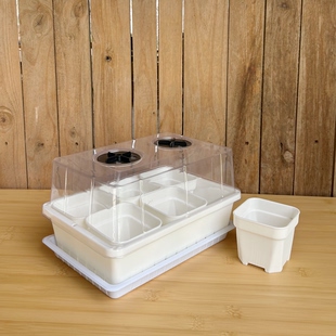 【口径8cm】特厚多肉方盆整理筐叶插盘闷养箱阳台种菜育苗播种盘