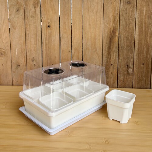 【口径8cm】特厚多肉方盆整理筐叶插盘闷养箱阳台种菜育苗播种盘