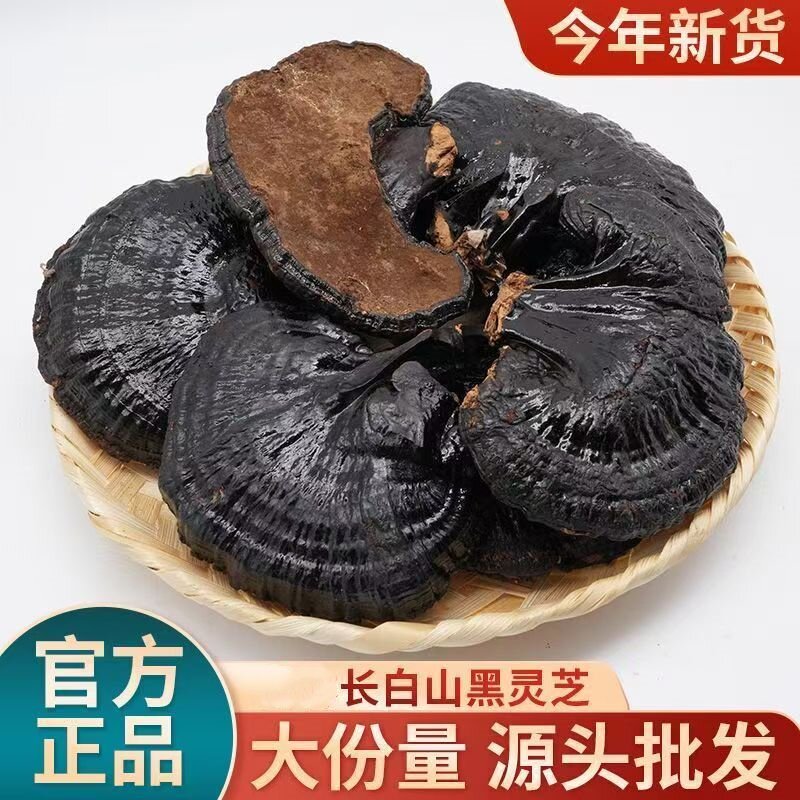 正品灵芝长白山黑灵芝整朵整枝林下东北泡酒专用干货食材黑灵芝