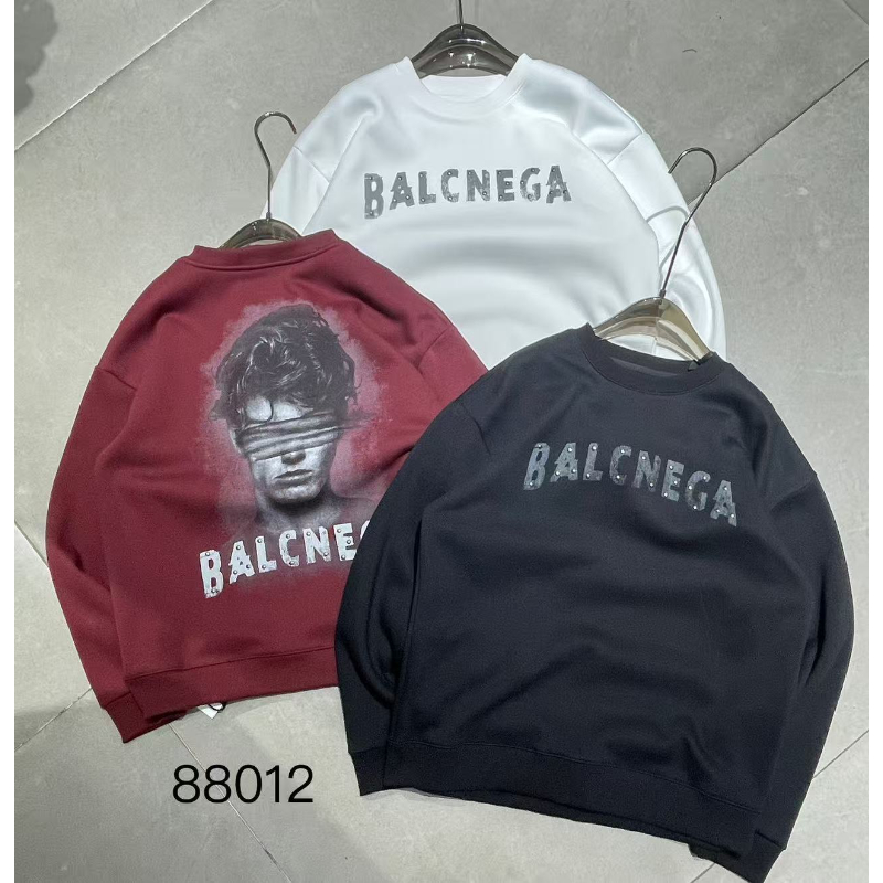 833-835 素3 冬季潮牌男女洗水加绒加厚圆领打底卫衣 WY88012