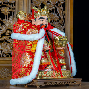 加棉财神披风财神祥云佛袍神明佛像菩萨斗篷神像衣服冬季披袍披肩