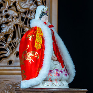 菩萨加棉披风佛袍观音佛像披风菩萨斗篷龙凤神像衣服佛衣披肩财神