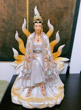 新品重工镶嵌宝石神像佛像披肩披带镶钻珍珠流苏多色通用款可定大