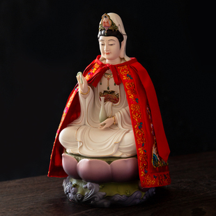 观音菩萨佛衣专用披风 佛像斗篷莲花刺绣袈裟 神像披肩佛袍衣服