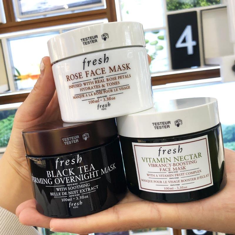 保税直发 fresh馥蕾诗红茶紧致睡眠面膜保湿补水紧致黑白罐100ml