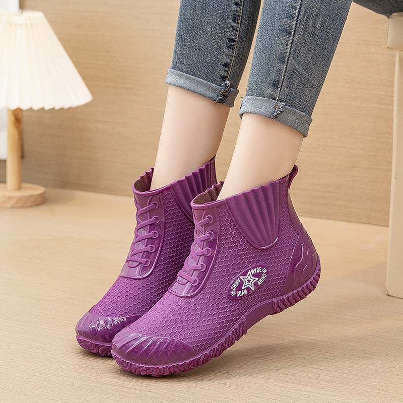 女士雨鞋短筒软底防滑防水短款雨靴女夏厨房户外工作胶鞋成人水鞋