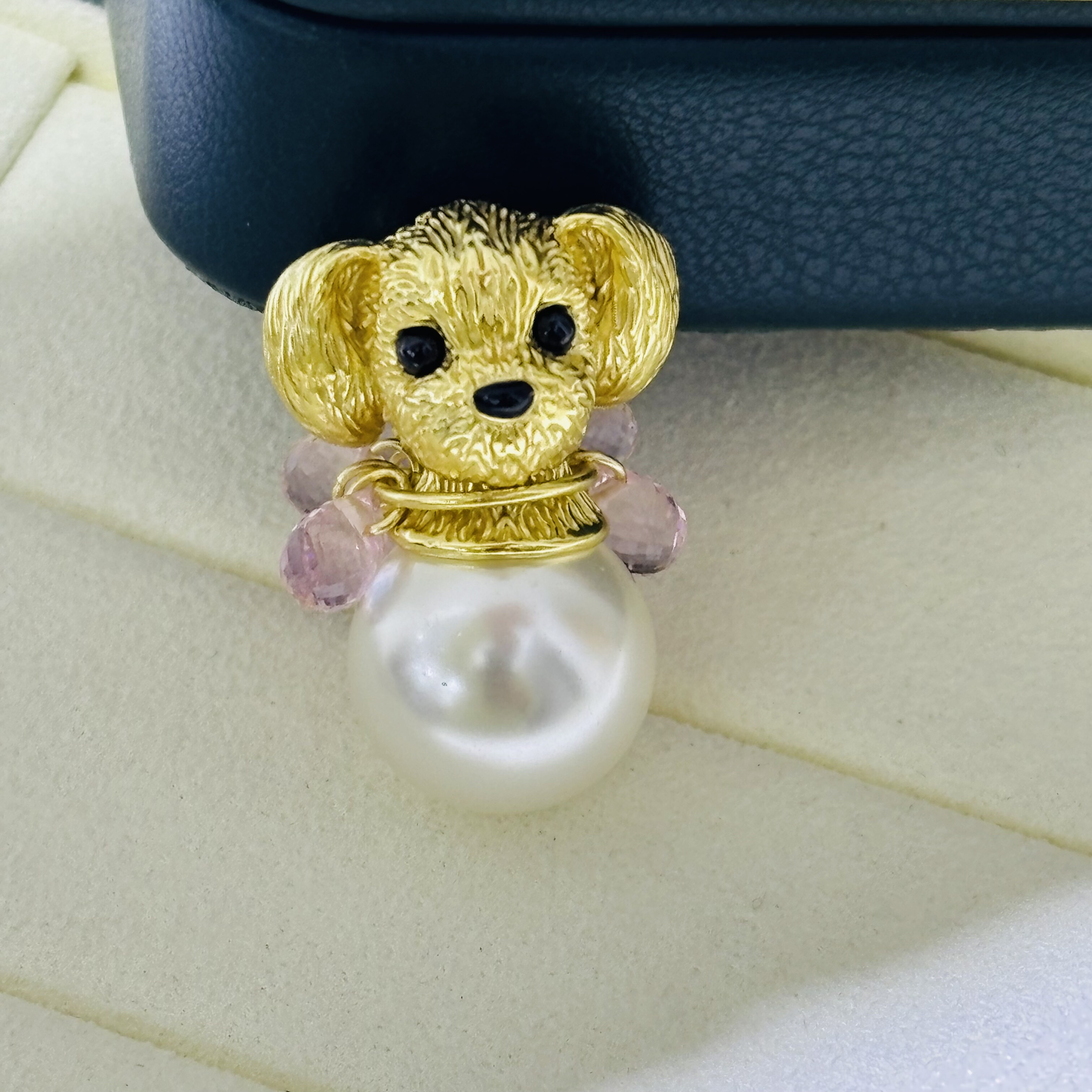 精工纯银S925可配10-11以上逃跑的小公主狗狗diy锆石珍珠配件吊坠