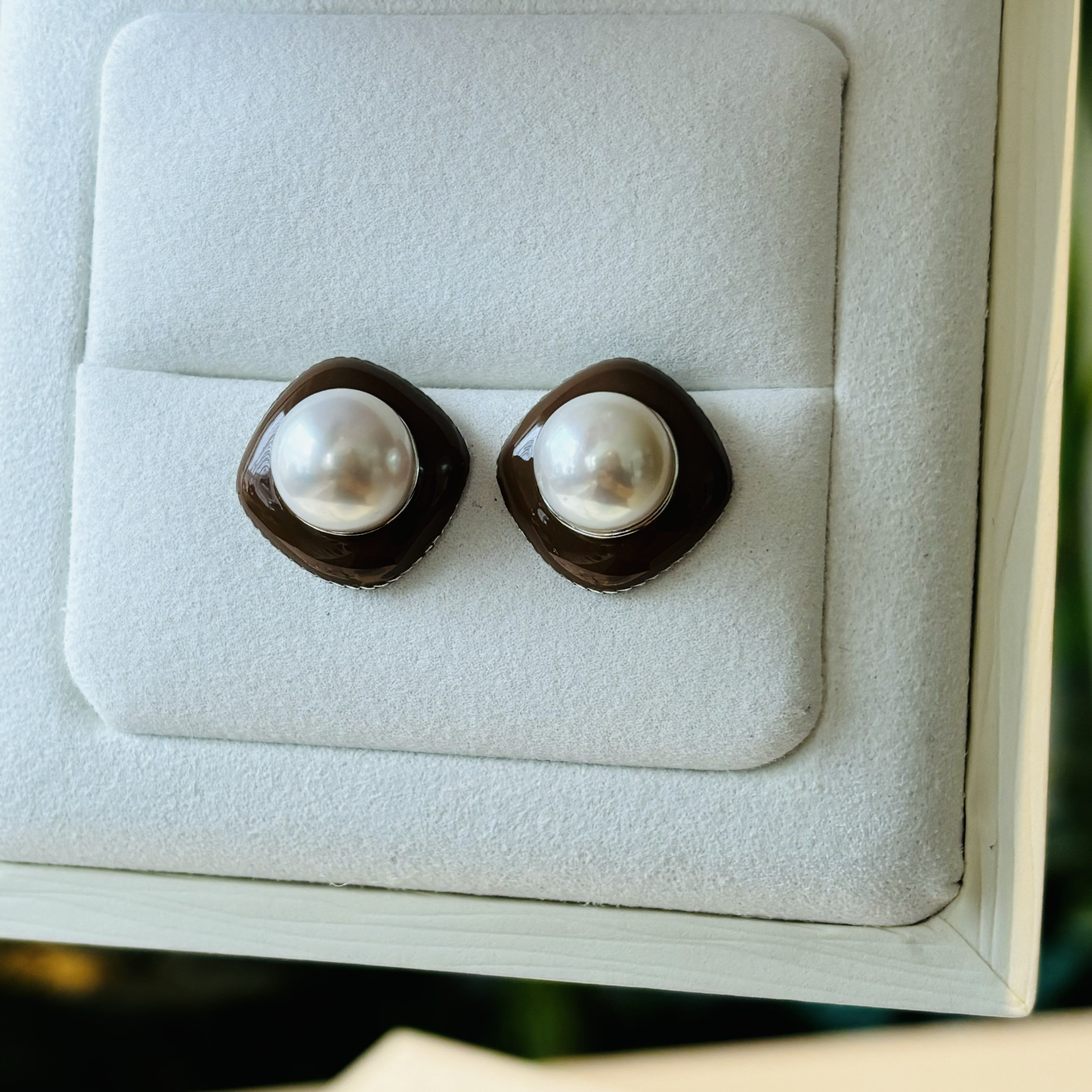 纯银S925棕色背镶珍珠耳钉配件diy可配珍珠10-11mm,珠宝/钻石/翡翠,耳饰,淘宝优惠券,粉丝福利购,淘宝优惠卷