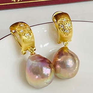 国内精工S925纯银复古宫廷空托配件耳钉可配10-11mm或巴洛克