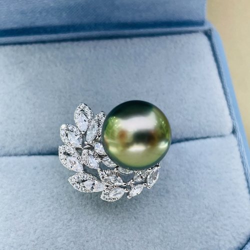 国内精工S925纯银锆石镶嵌凤尾戒指配件空托可配10-11-12mm