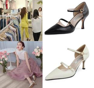 韩剧结过一次了 吴允儿 裴秀智同款扣带尖头高跟鞋 正品韩国代购