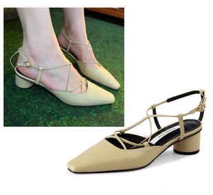 韩国代购 Rachel Cox正品 绑带系扣无后跟玛丽珍鞋 单鞋 手工女鞋